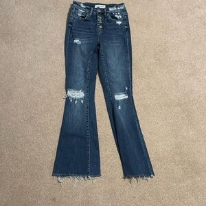 Flying monkey button fly destressed